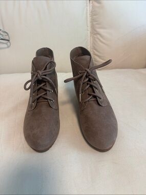 Dr. Scholl's Brown Wedge Ankle Booties